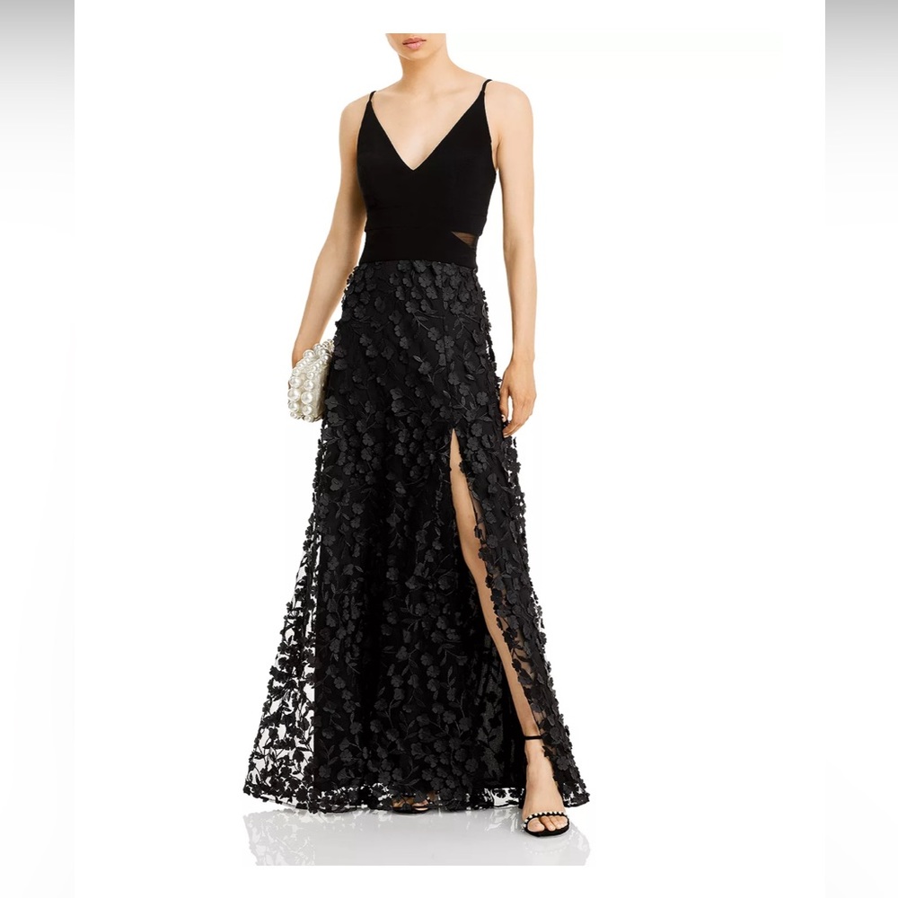 Aqua Floral Applique Gown size 4